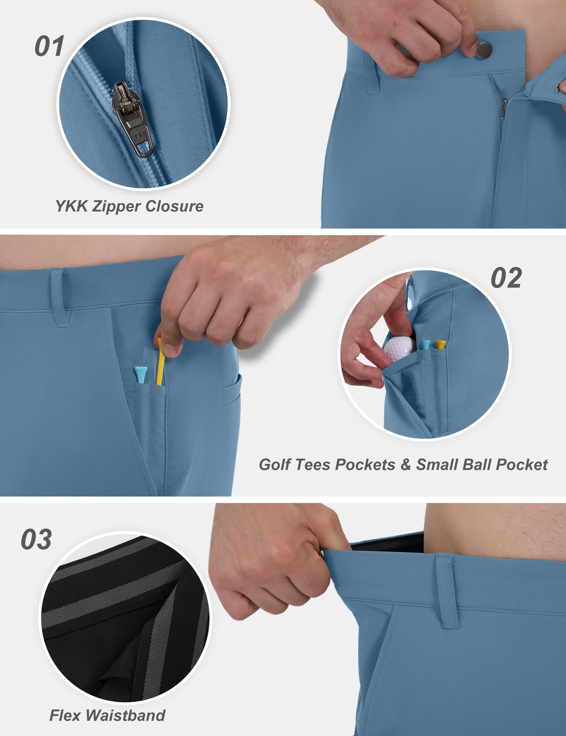 Shallowlulu golf shorts 7-10 inch length with wrinkle-resistant fabric for daily wear.