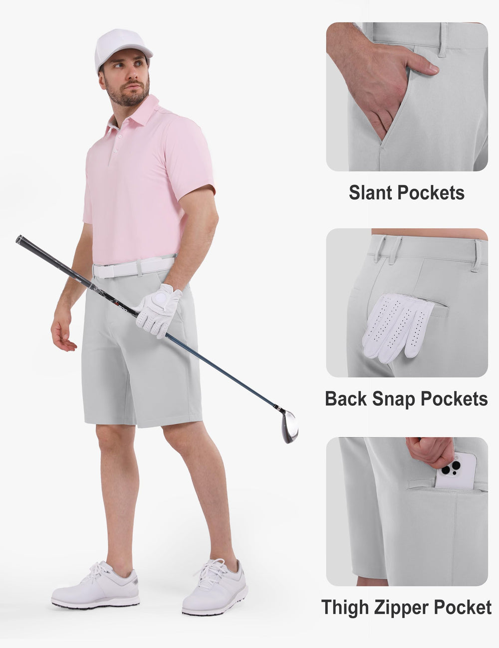 Shallowlulu wrinkle-resistant golf shorts suitable for travel and daily wear