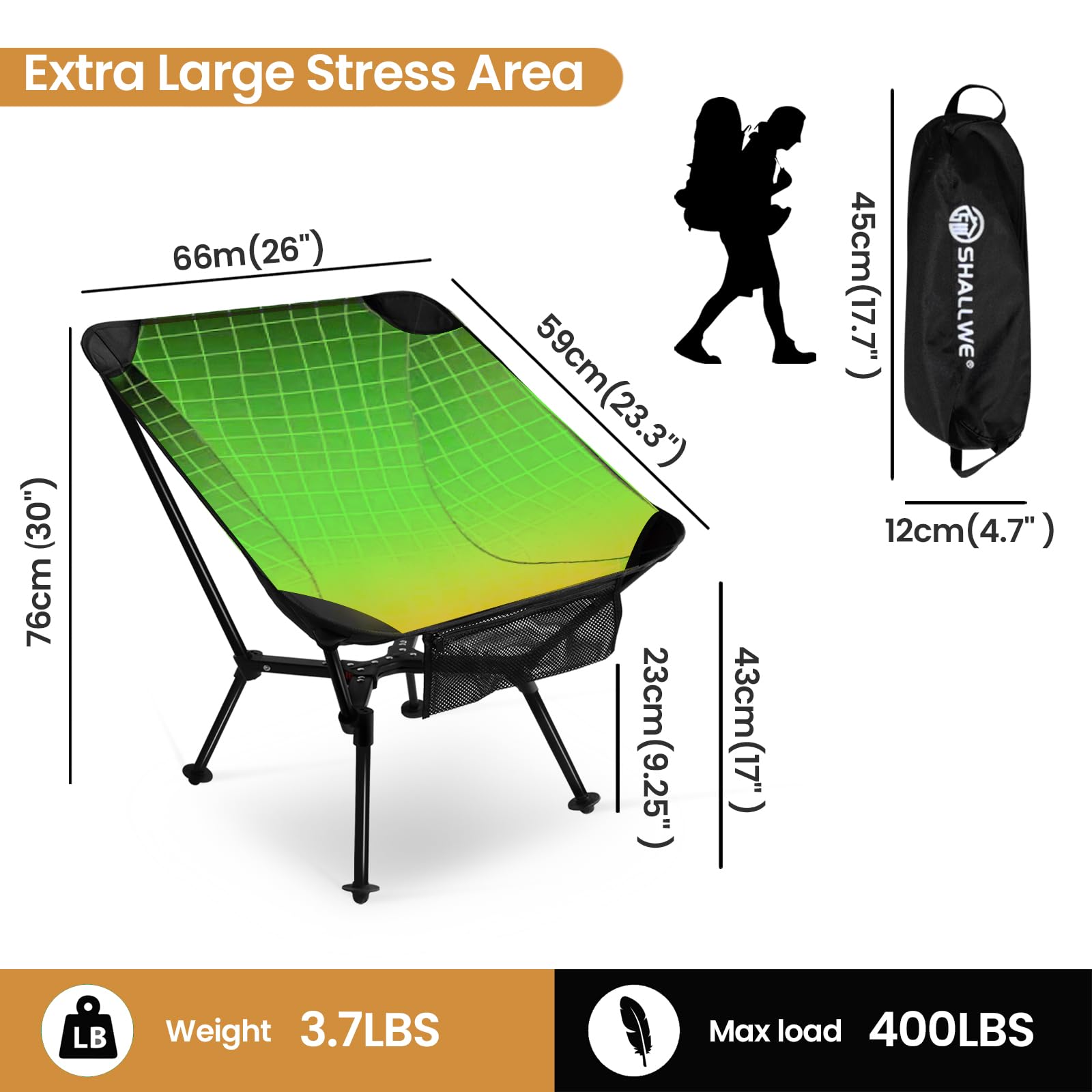 SHALLWE 66cm-wide seat offers comfortable space during picnics and beach days.