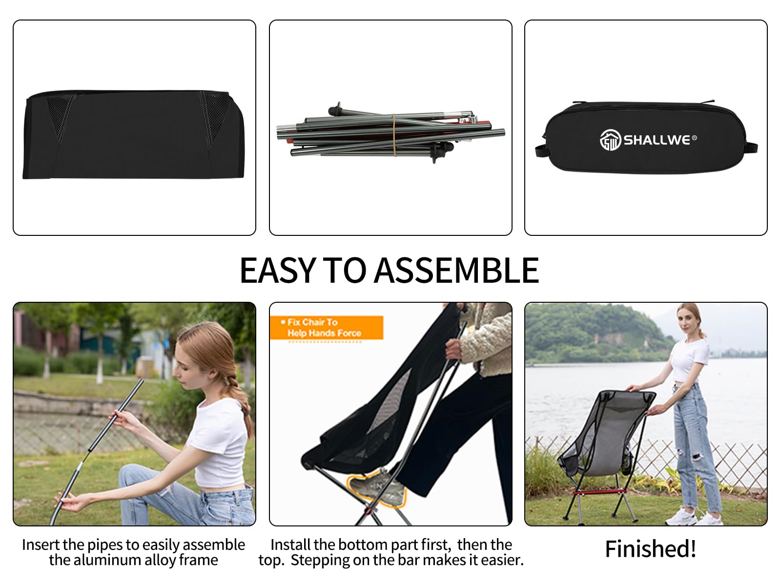 Shallwe camping chair beach-hike-use demonstrates versatile outdoor seating during beach days and hikes.