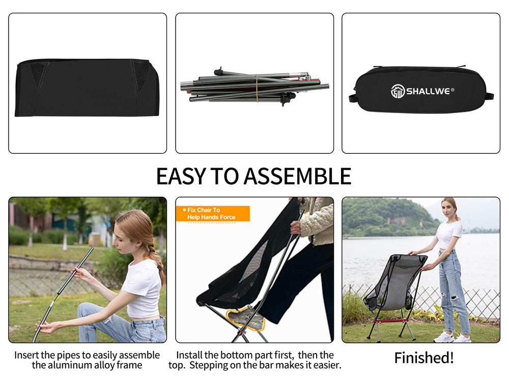 Shallwe camping chair beach-hike-use demonstrates versatile outdoor seating during beach days and hikes.