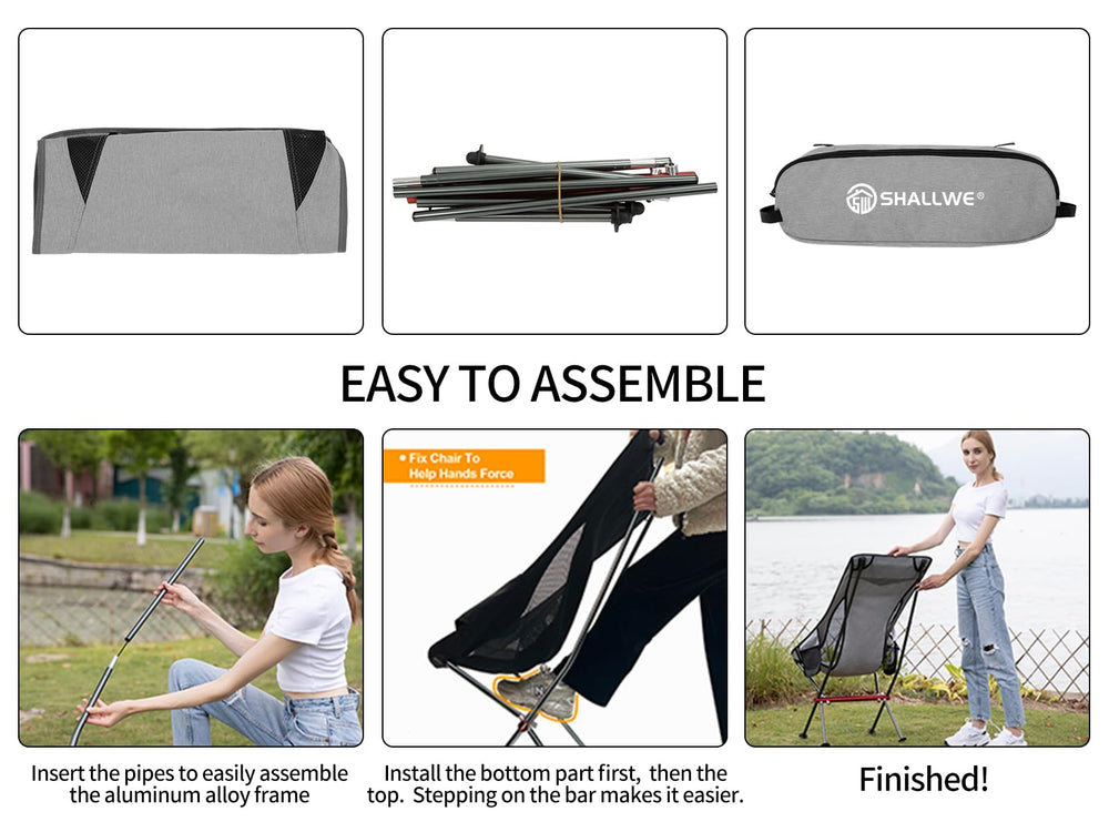 Shallwe camping chair carry-bag enables easy transport and storage