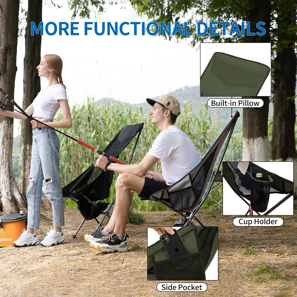 Shallwe camping chair carry bag simplifies transport and storage.