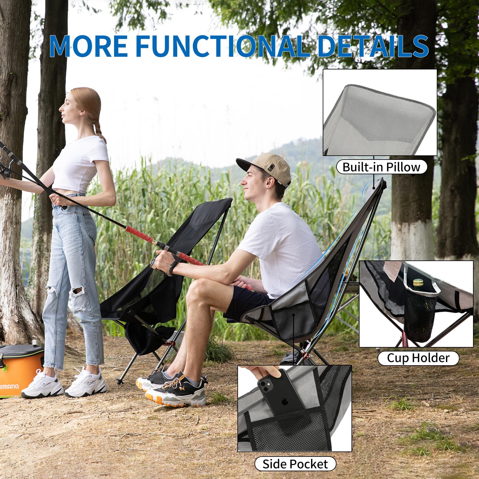 Shallwe camping chair cup-holder keeps beverages within reach