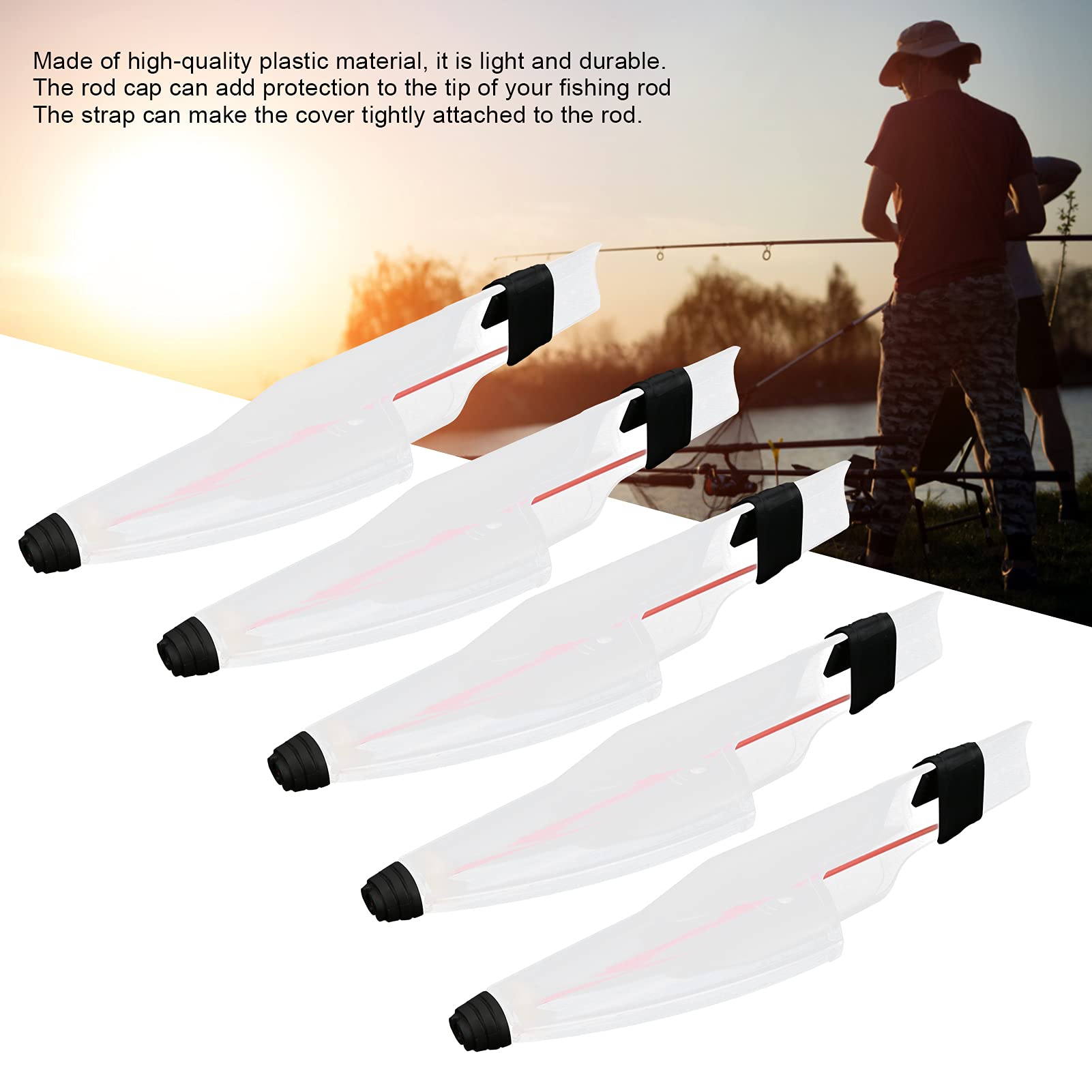 Telescopic tip cap mounted on fishing rod