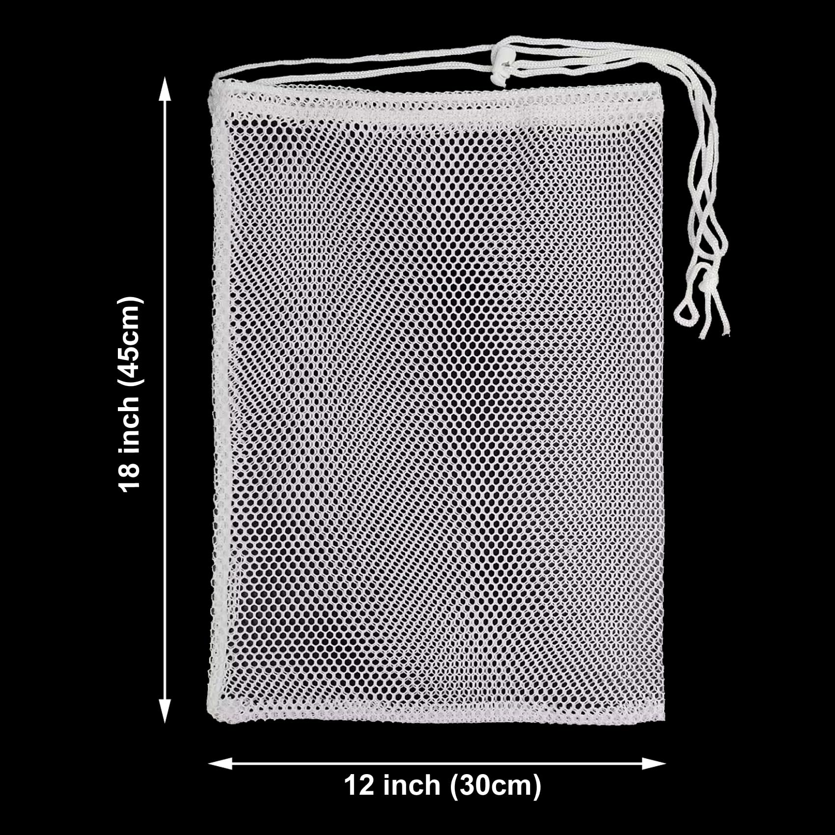 Open view of Shark Shooter chum bag showing durable nylon mesh and drawstring