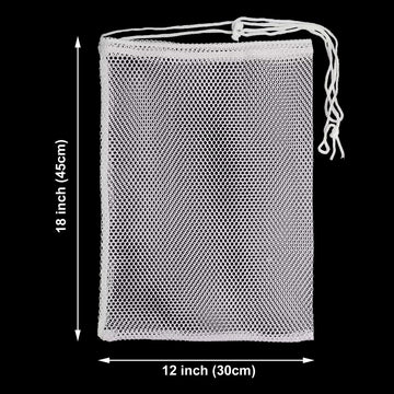 Close-up of the durable nylon mesh and drawstring closure
