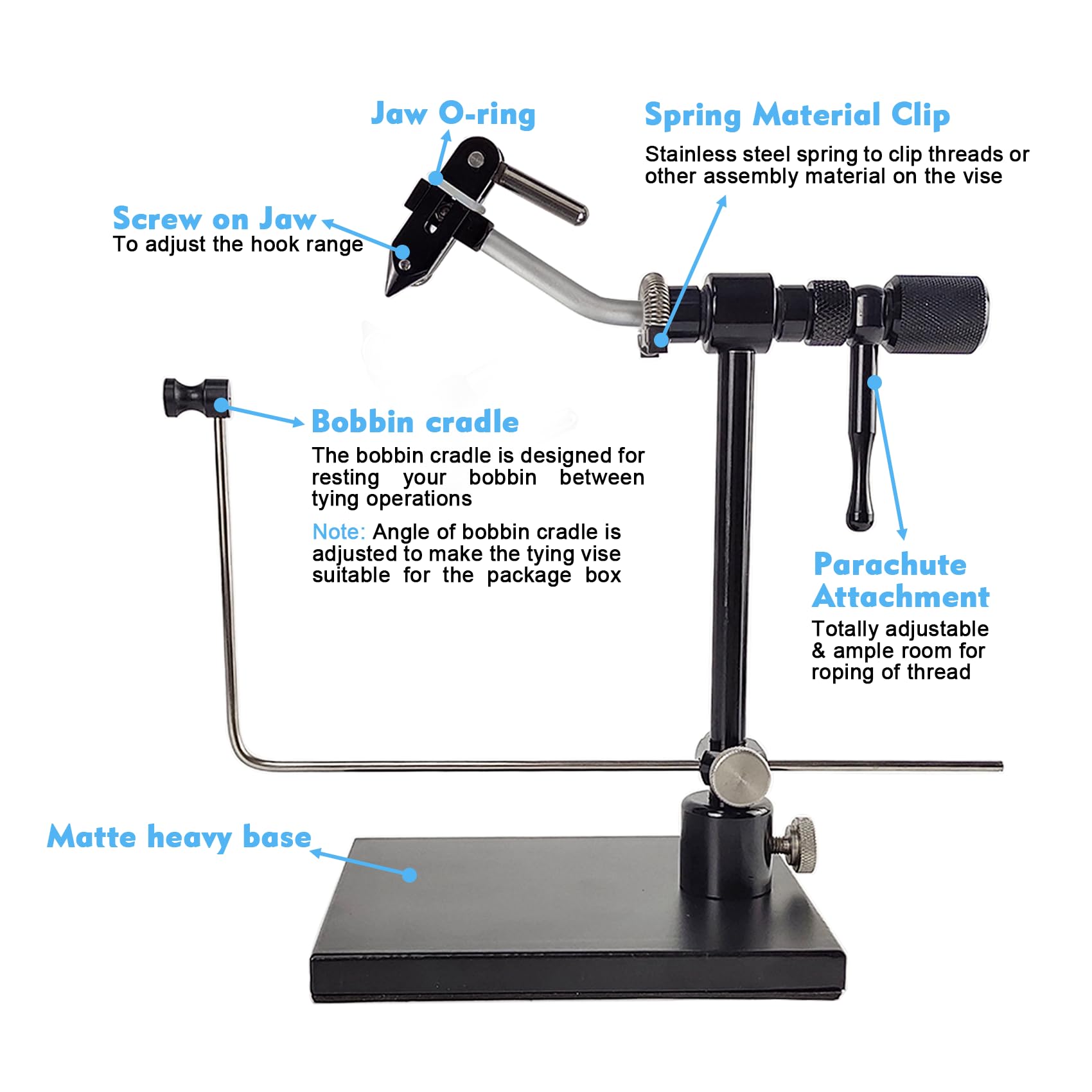 Durable construction with aluminum arms and stainless steel components