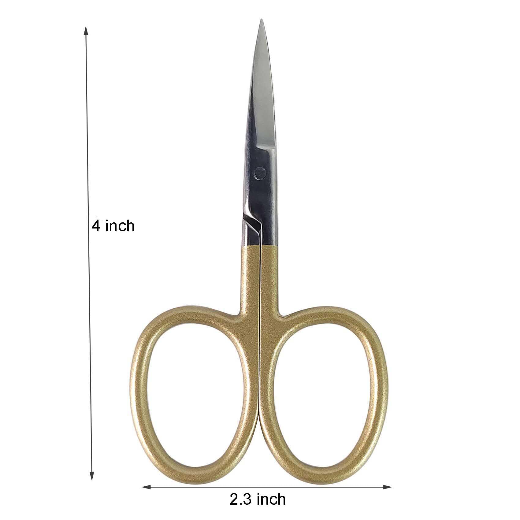 Ergonomic powder-coated finger-loop handle on gold Shark Shooter scissor