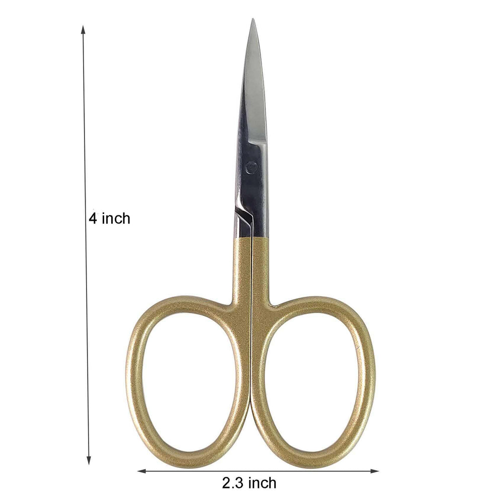 Ergonomic powder-coated finger-loop handle on gold Shark Shooter scissor