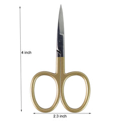 Ergonomic powder-coated finger-loop handle on gold Shark Shooter scissor