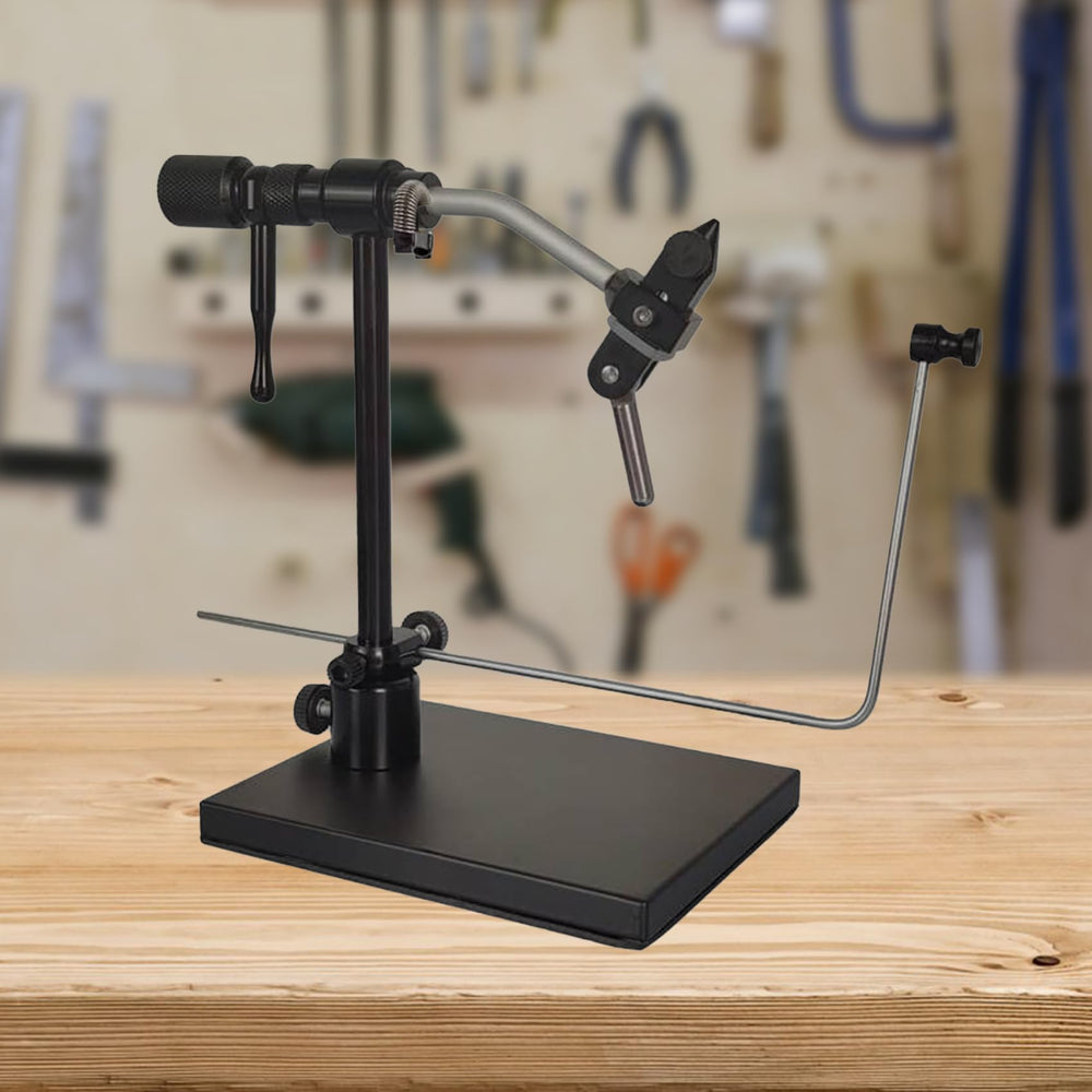 Left handed version of Shark Shooter Madison fly tying vise