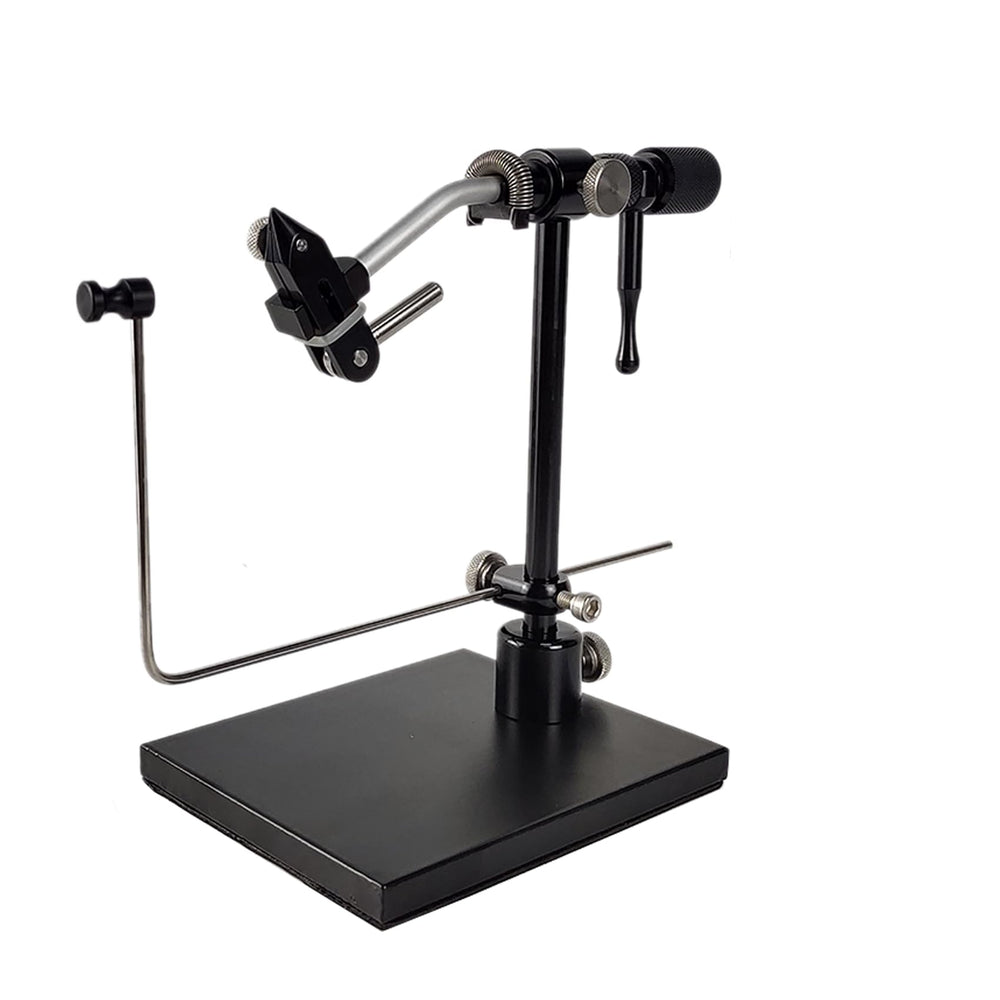 Shark Shooter rotary fly tying vise showing 360-degree rotation