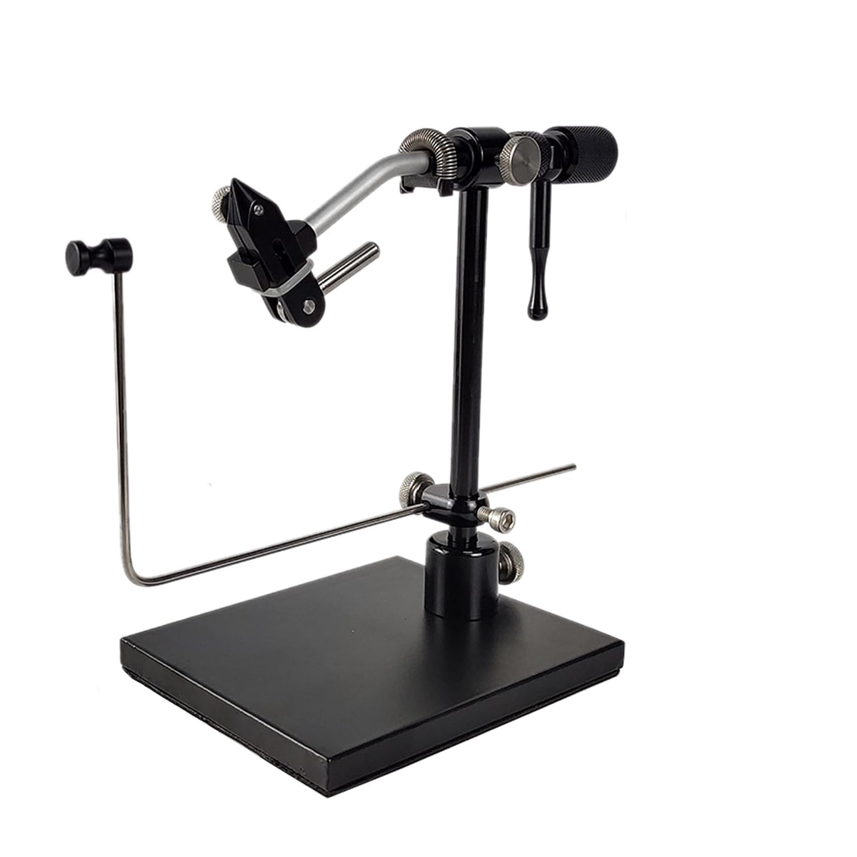 Shark Shooter rotary fly tying vise showing 360-degree rotation