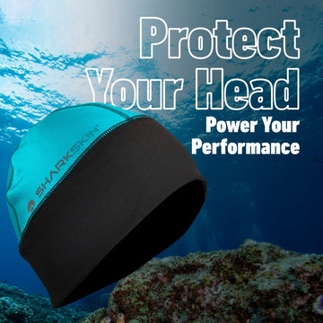 Sharkskin Chillproof Beanie blue side view snug stretch fit for all-day wear.