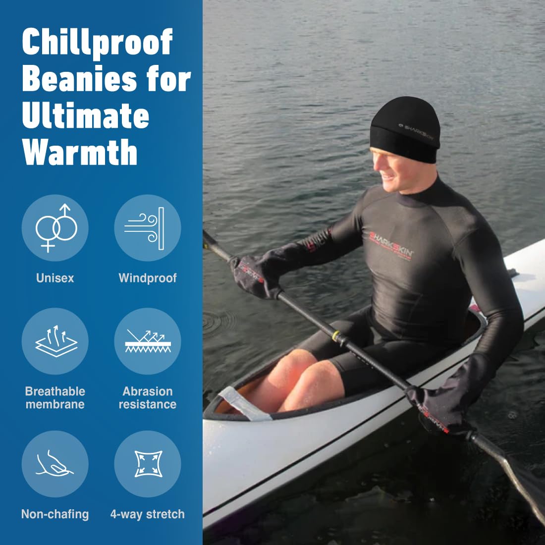 Sharkskin Chillproof Beanie hollow fleece lining warmth and moisture-wicking