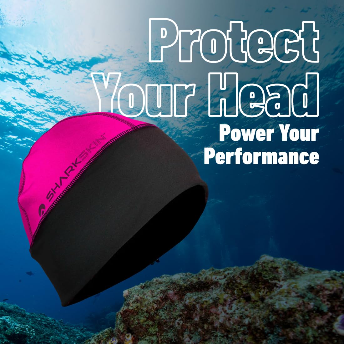 Sharkskin Chillproof Beanie pink side profile highlights flexible 4-way stretch.