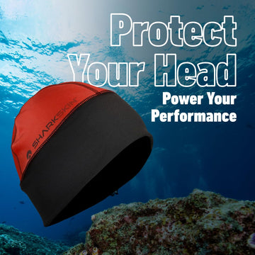 Sharkskin Chillproof Beanie red folded-brim for compact packing and layering.