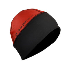 Sharkskin Chillproof Beanie red front view shows windproof warmth for outdoor use.