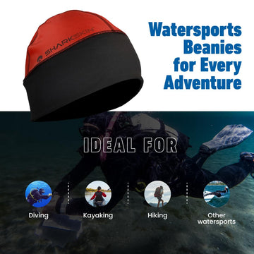 Sharkskin Chillproof Beanie red wear-test demonstrates all-season warmth.