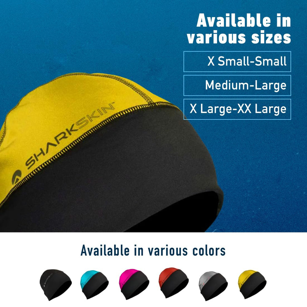 Sharkskin Chillproof Beanie yellow, material closeup, durable shell with DWR shedding light rain.