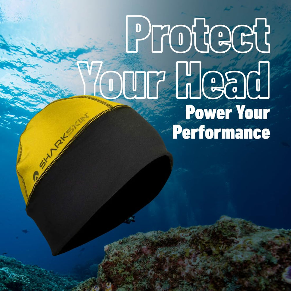 Sharkskin Chillproof Beanie yellow, side view, breathable warmth for active outdoor moments.