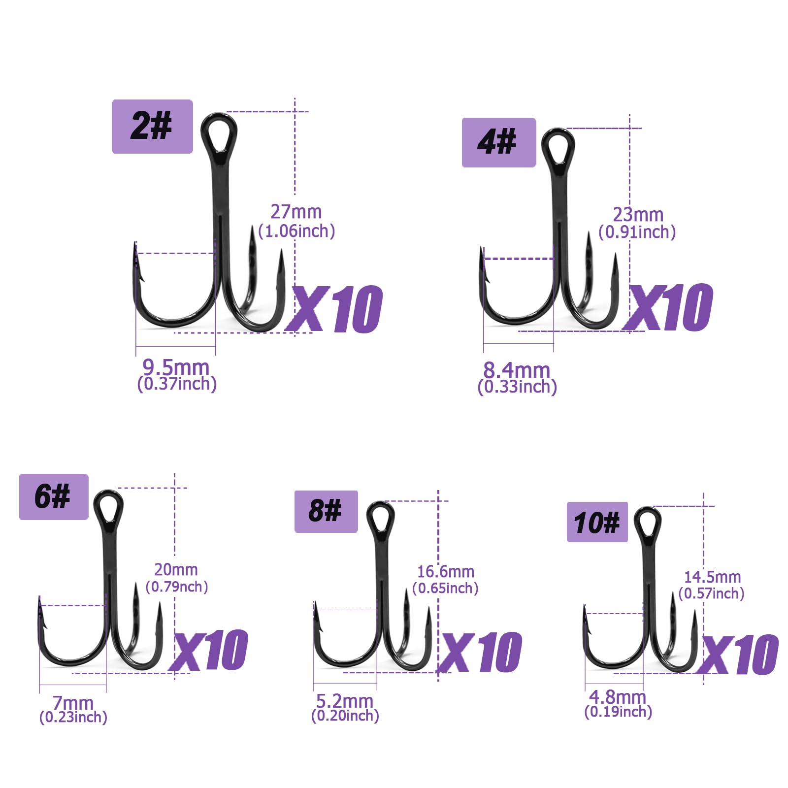 Ultra-sharp treble hooks for fishing lures and baits