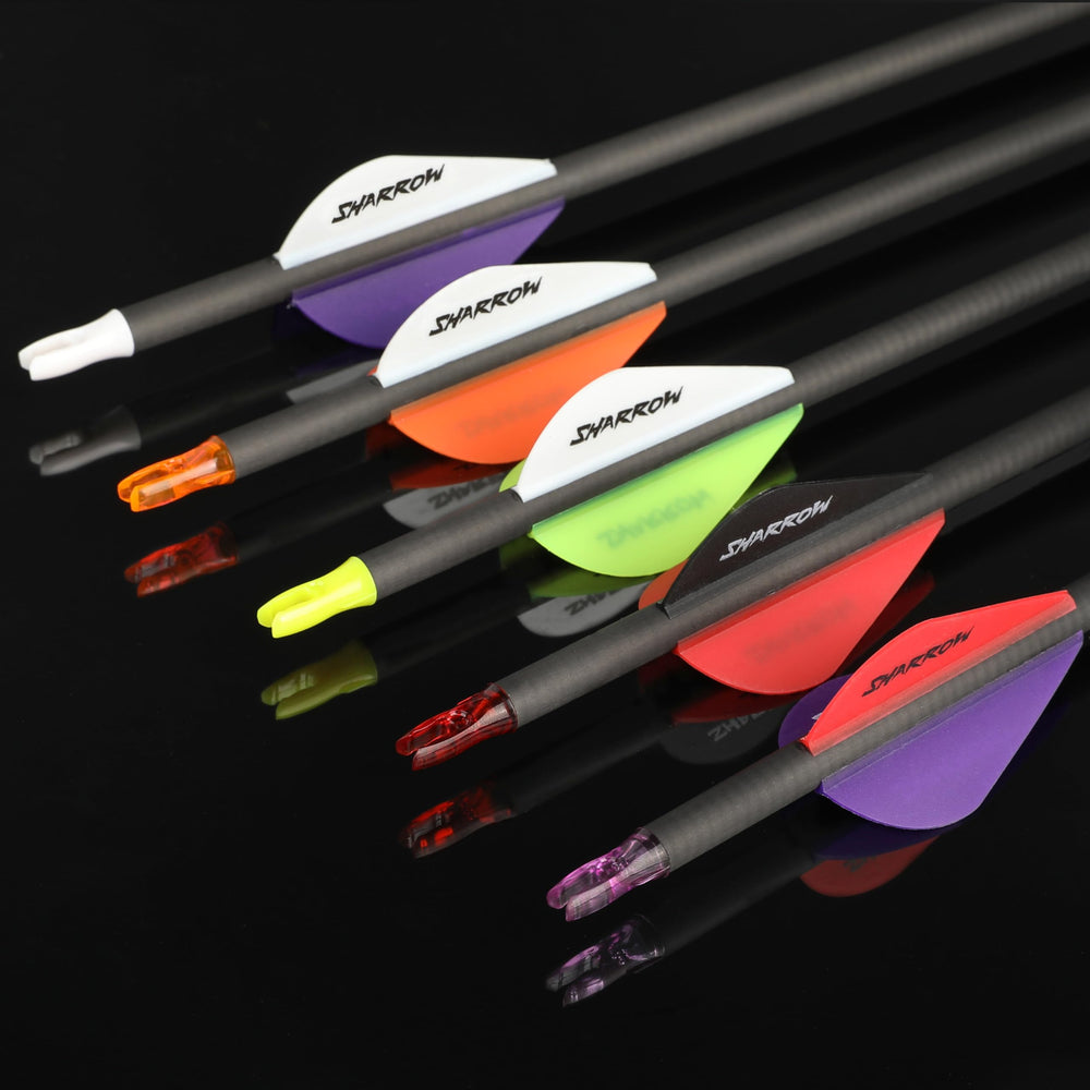 SHARROW 2-inch rubber fletching provides stability and long-range flight.
