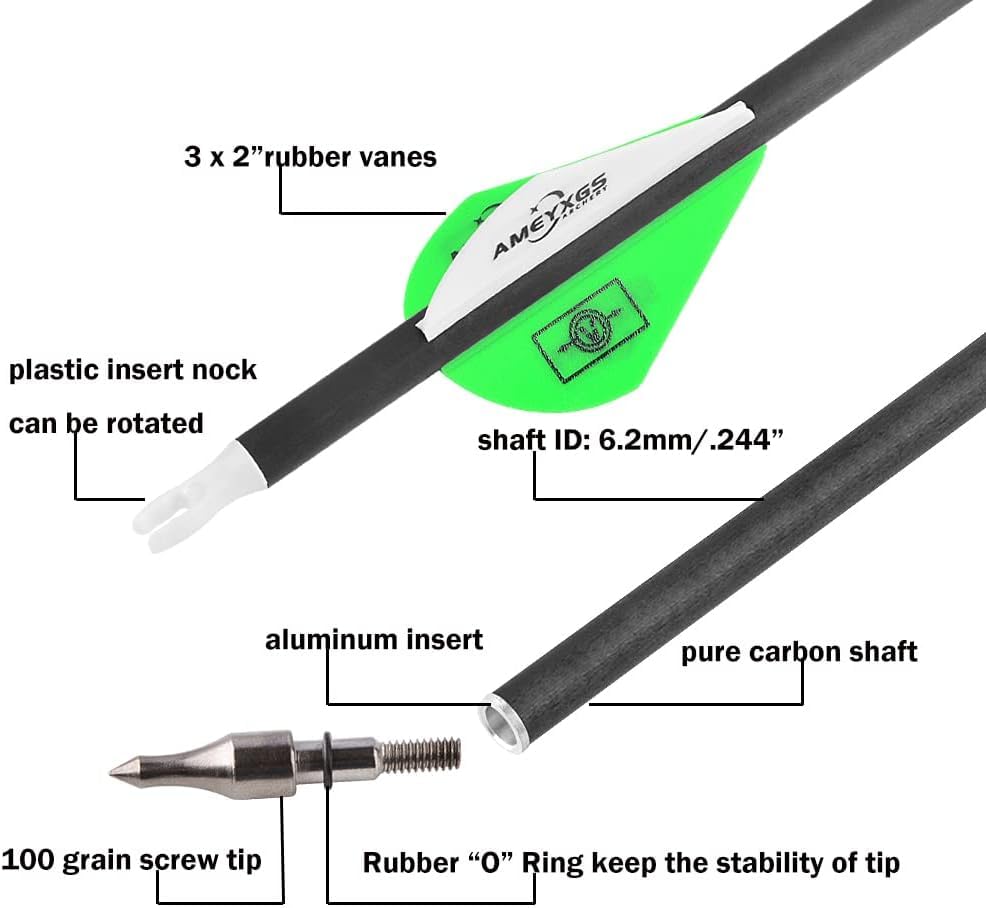 SHARROW 31 arrows use adjustable nocks to fit compound, recurve, or long bows.