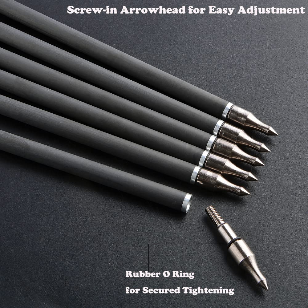 SHARROW carbon arrows with adjustable nocks show compatibility with recurve and compound bows