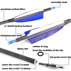 SHARROW 4-inch Shield Turkey Feather fletching for visibility