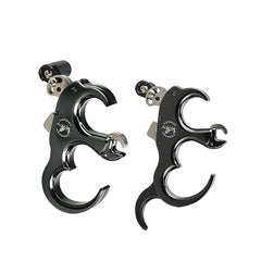 SHARROW bow release aid thumb-trigger black close-up for precise grip.