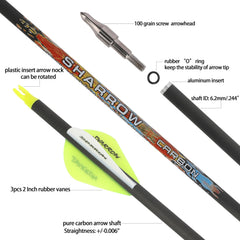 SHARROW carbon arrow spine-350 visible to highlight stable flight.