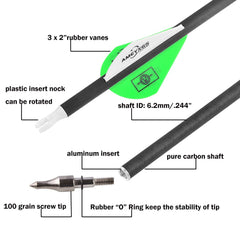 SHARROW carbon arrows adjustable nocks – quick orientation for recurve and compound bows.