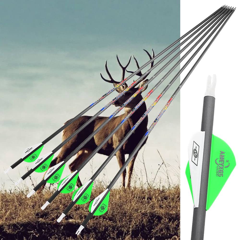 SHARROW carbon arrows green and white – high visibility and aesthetic appeal.