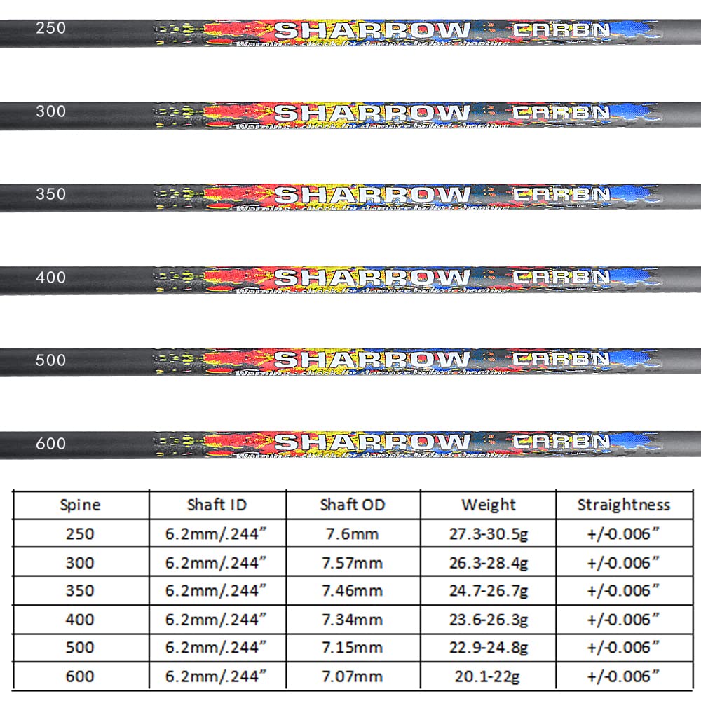 SHARROW orange-white spine 300 arrows balance speed and precision for general practice.