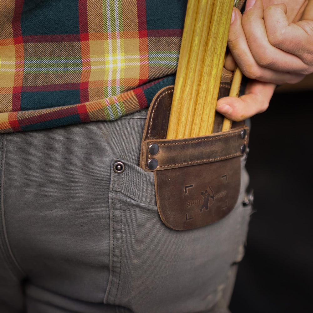 Shatterproof Archery quick-draw hip-pocket design enables rapid practice.