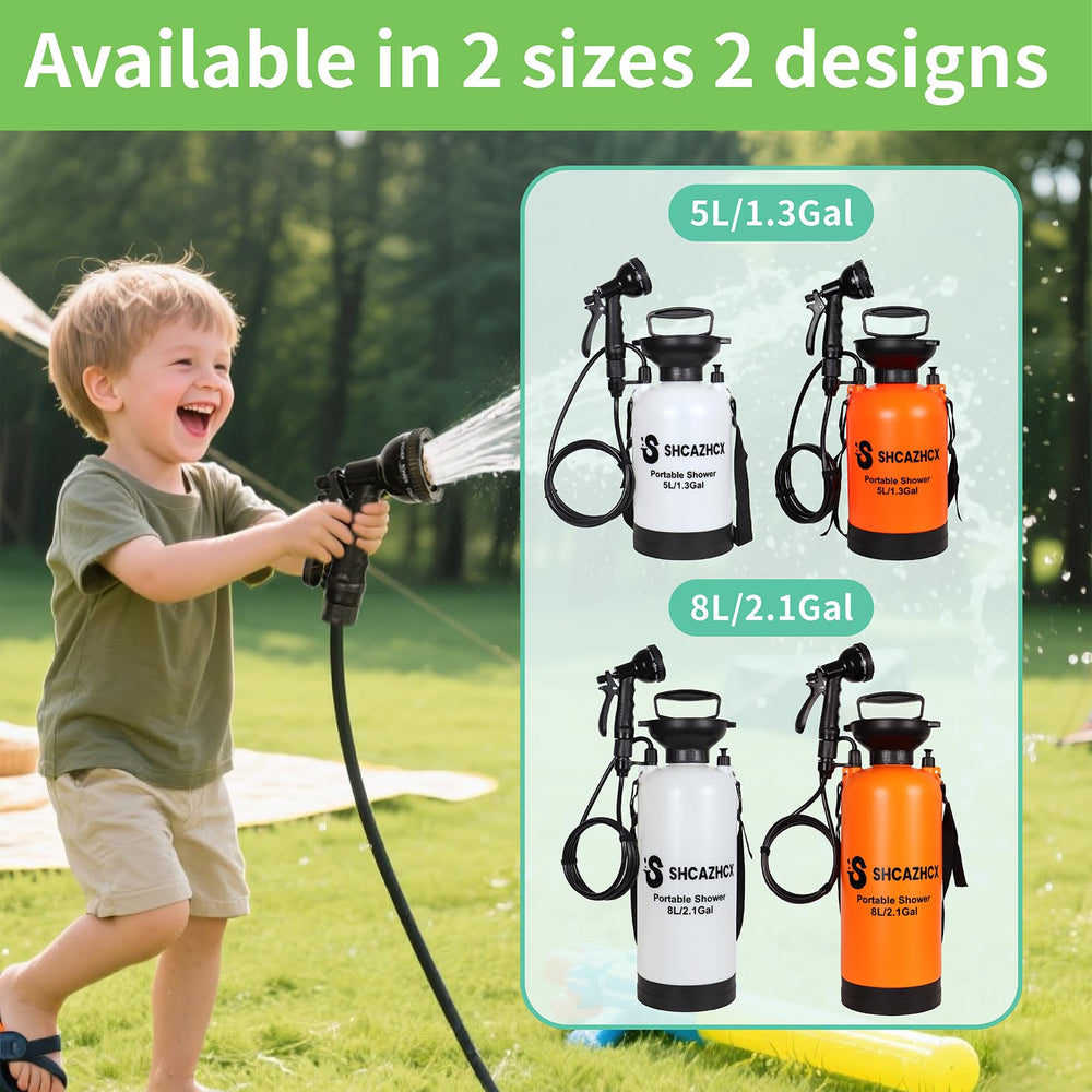 Shcazhcx 2.1 gallon capacity supports extended outdoor rinsing on road trips.
