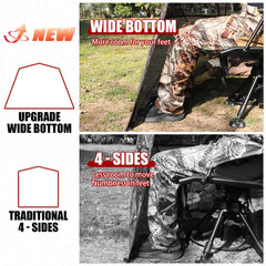 ShedOFF 270-degree see-through blind provides wide visibility for spotting game.