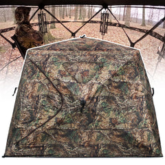 ShedOFF 4-person wide-bottom blind interior with room for two chairs and a tripod.