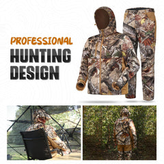 ShedOFF jacket back view shows strap-hole design for safer tree hunting