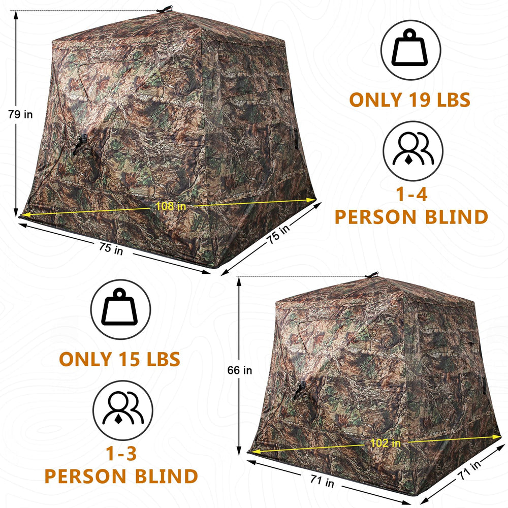 ShedOFF pop-up blind shows fast setup in field conditions.