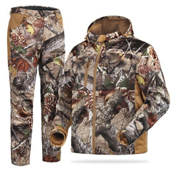 ShedOFF silent hunting jacket in camo Pine Cones reduces noise for stealth