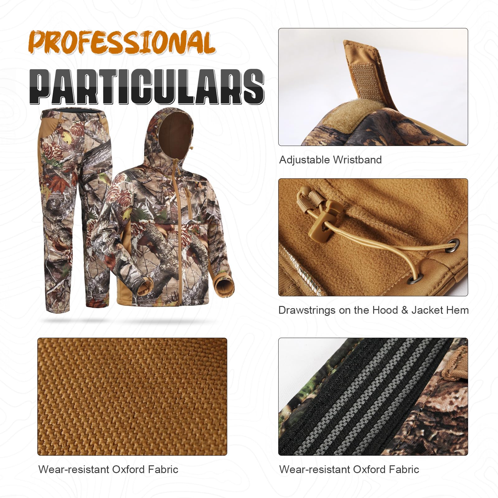 ShedOFF water-resistant finish on jacket sleeve in snowy trail scene