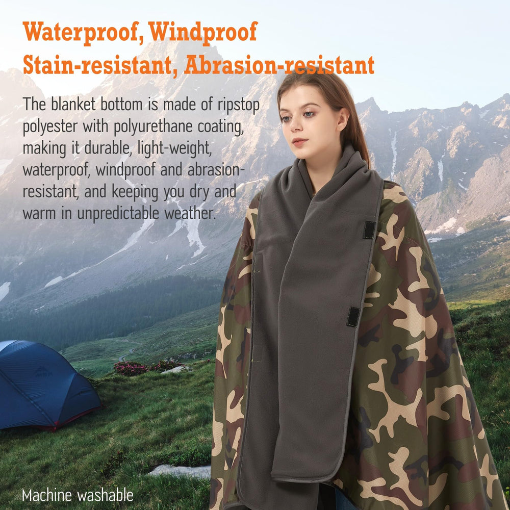 Sheelokhwui poncho conversion demonstrates 4-in-1 versatility in use.