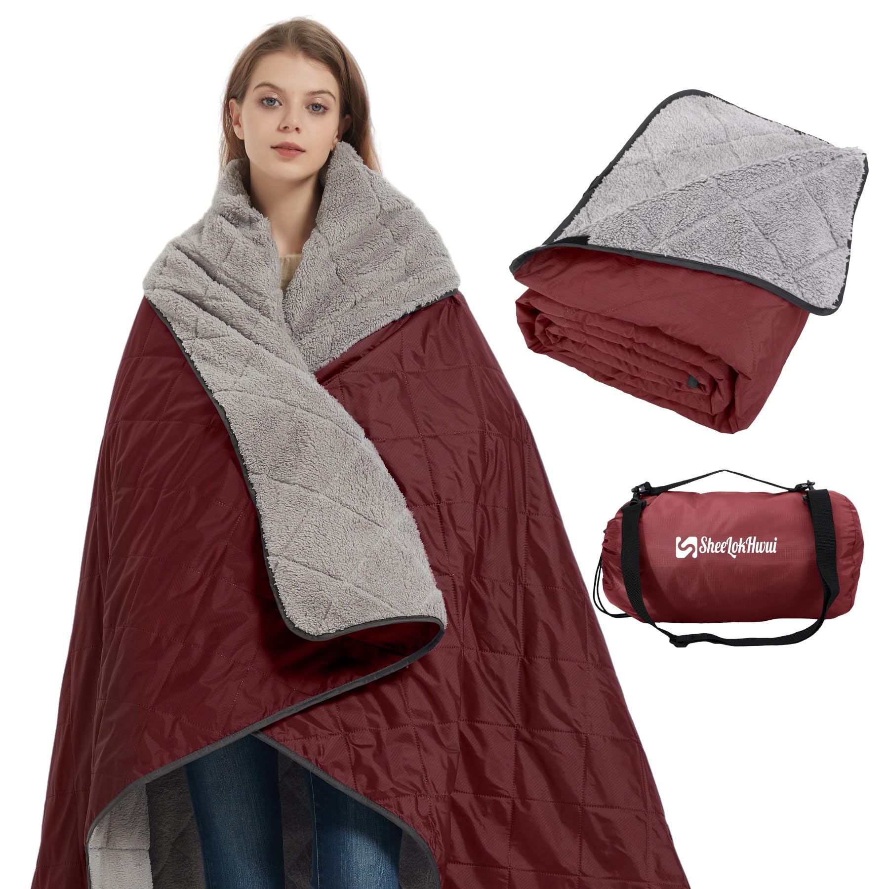 Sheelokhwui Sherpa blanket spread shows generous 82x56 inches for full coverage warmth.