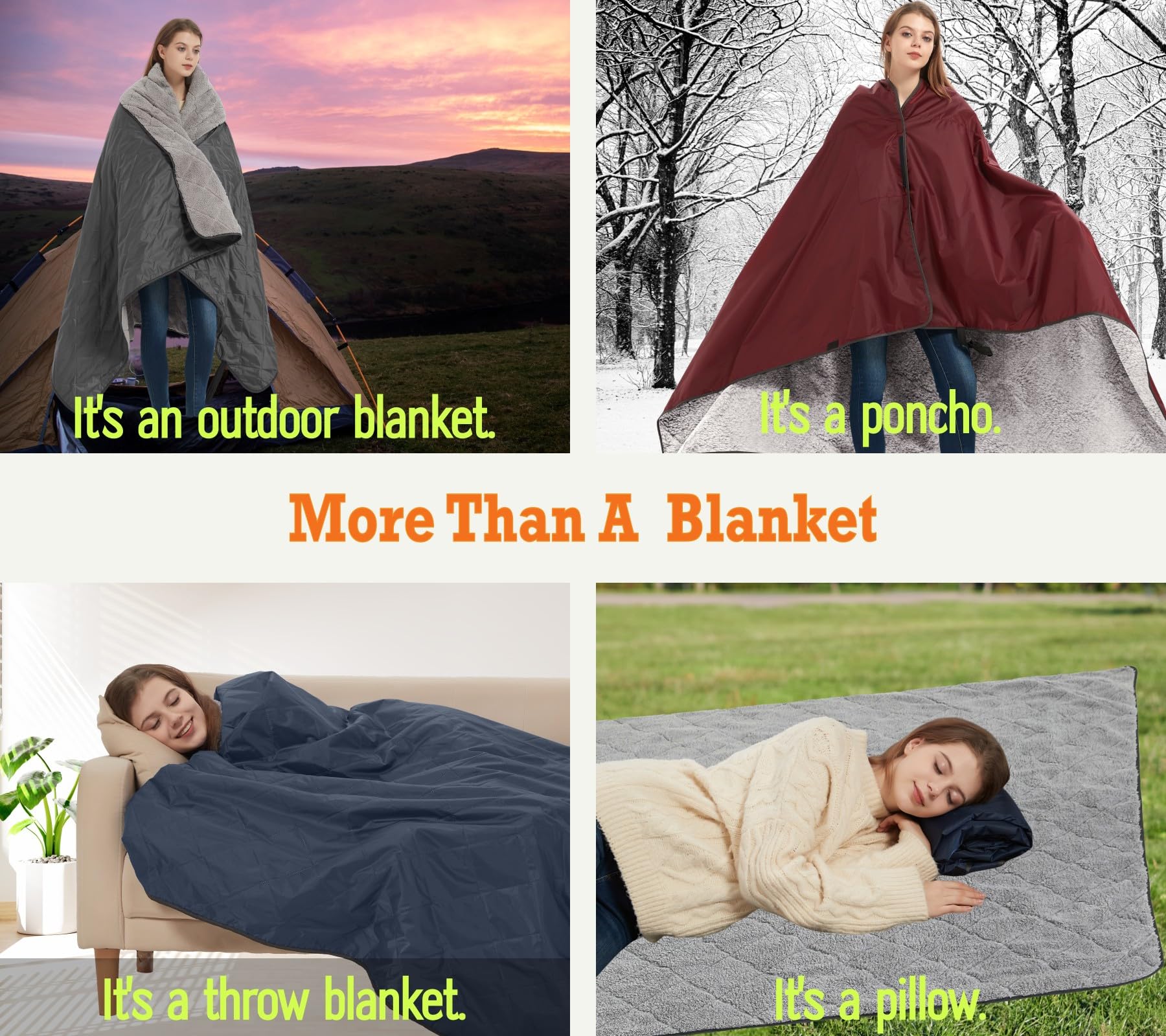 Sheelokhwui Sherpa blanket inside tent offers soft insulation for chilly nights.
