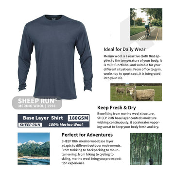 SHEEP RUN merino base layer wicking-action—keeps skin dry during intense hikes and runs.