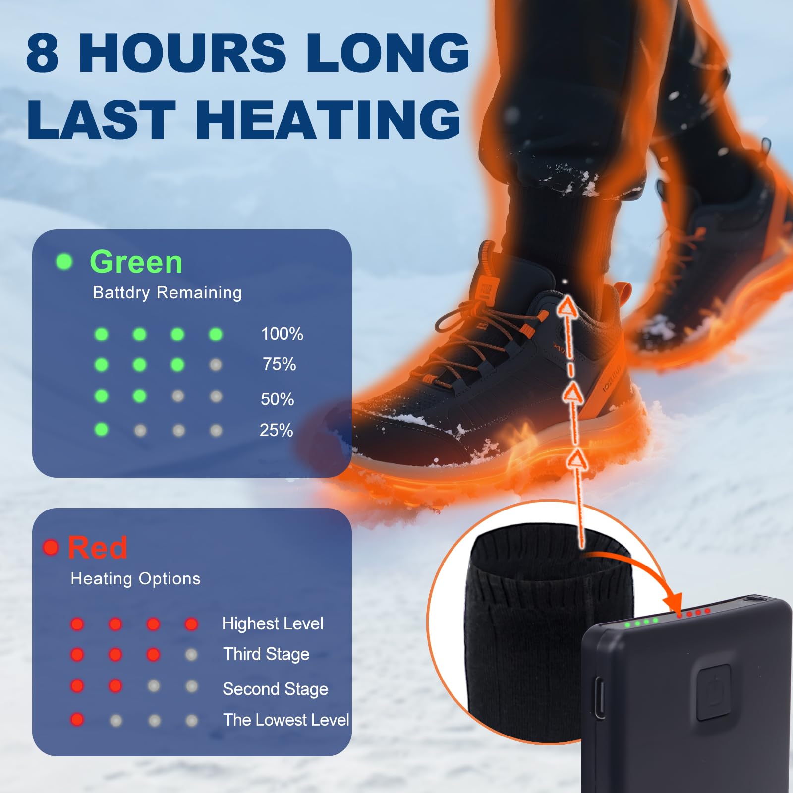 SHEEVONIX heated socks in a washing bag for easy care