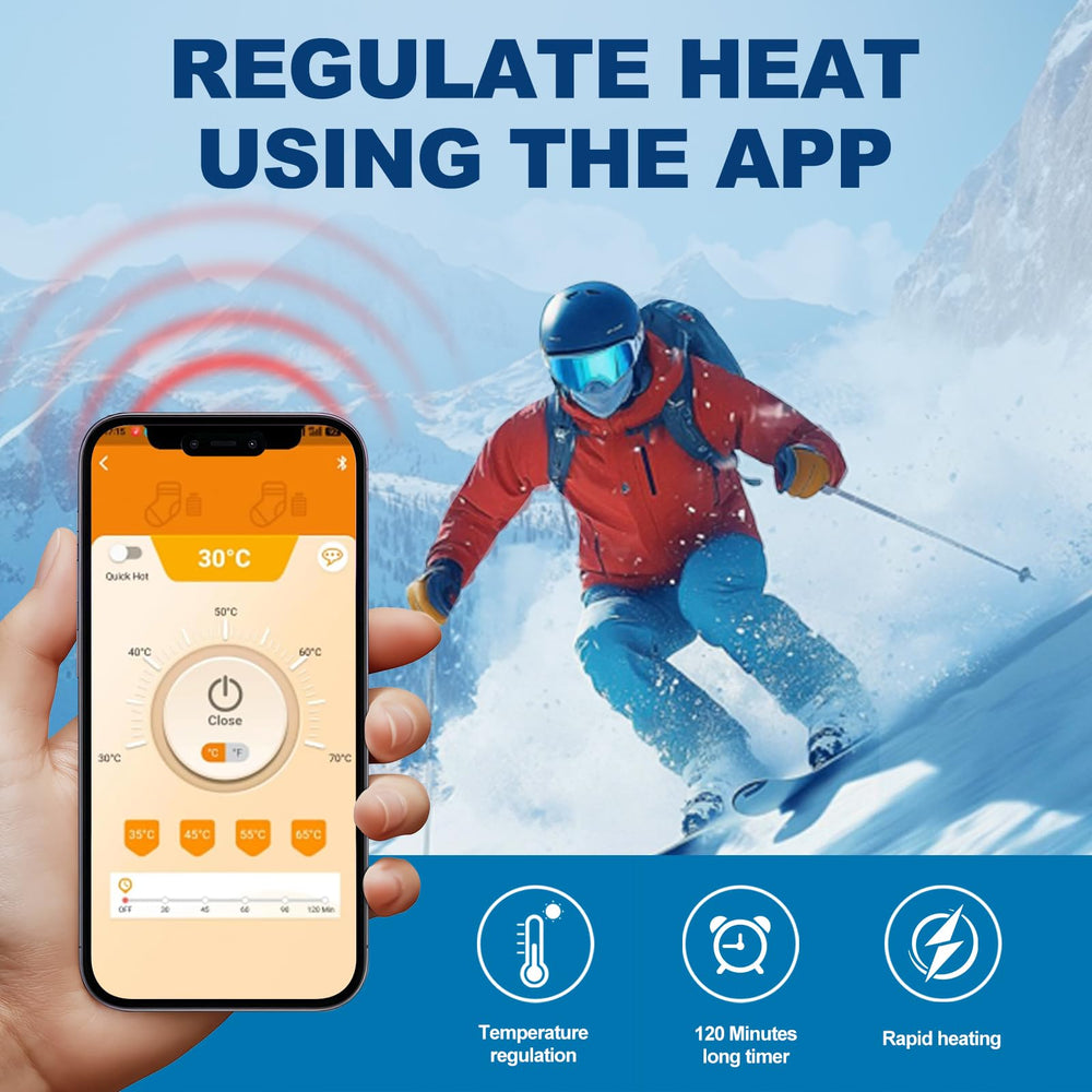 SHEEVONIX heated socks with a side-pocket power bank provide portable warmth